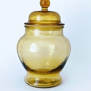 Vintage amber glass urn